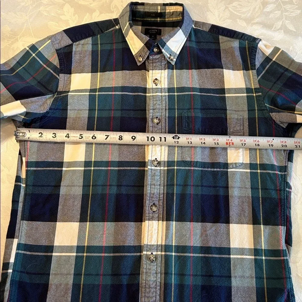 J. Crew Men's Multicolor Plaid Button-Down Shirt size medium, slim